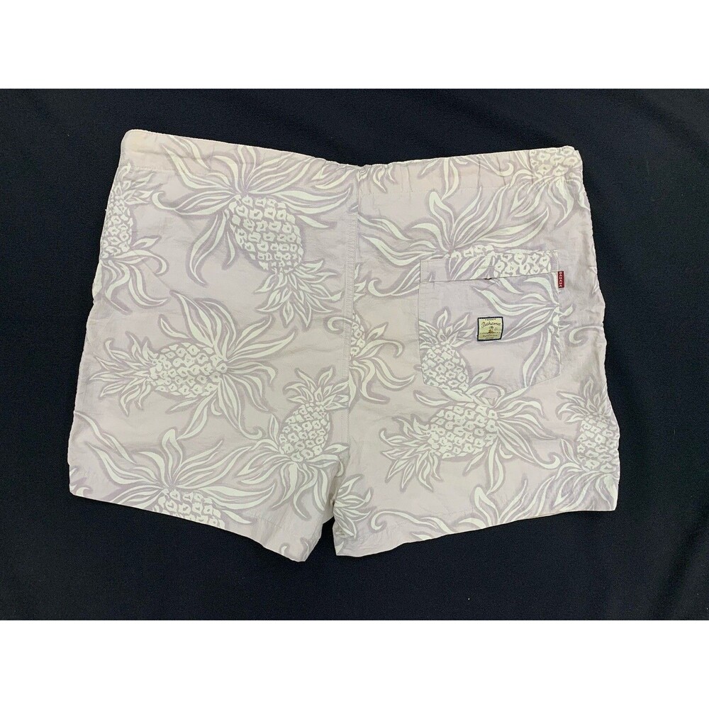 Tommy Bahama Hawaiian Swim Trunks Board Shorts Mens Medium Beige Pineapple Beach - Picture 7 of 14